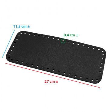 Fondo borsa Square Nero 27x11 buccerellato | Tessiland