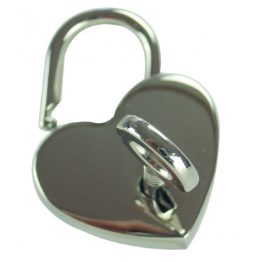 Chiusura a lucchetto cuore con chiave per borse Argento
