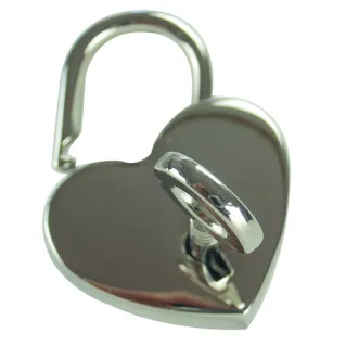 Fermeture à cadenas en forme de cœur avec clé pour sacs Argento