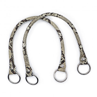 Pair of Circle handles in Ecopelle for crochet creations Vipera Dark Brown | Tessiland