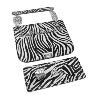 Samburu Zebra Faux Leather Bag Set White