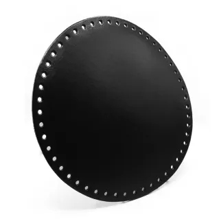 Fondo de bolsa circular de 23 cm en ecopiel fabricado en Italia Negro