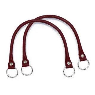Asas Circle Ecopiel Reforzadas con Anillos Plateados 43cm 2pz Bordeaux