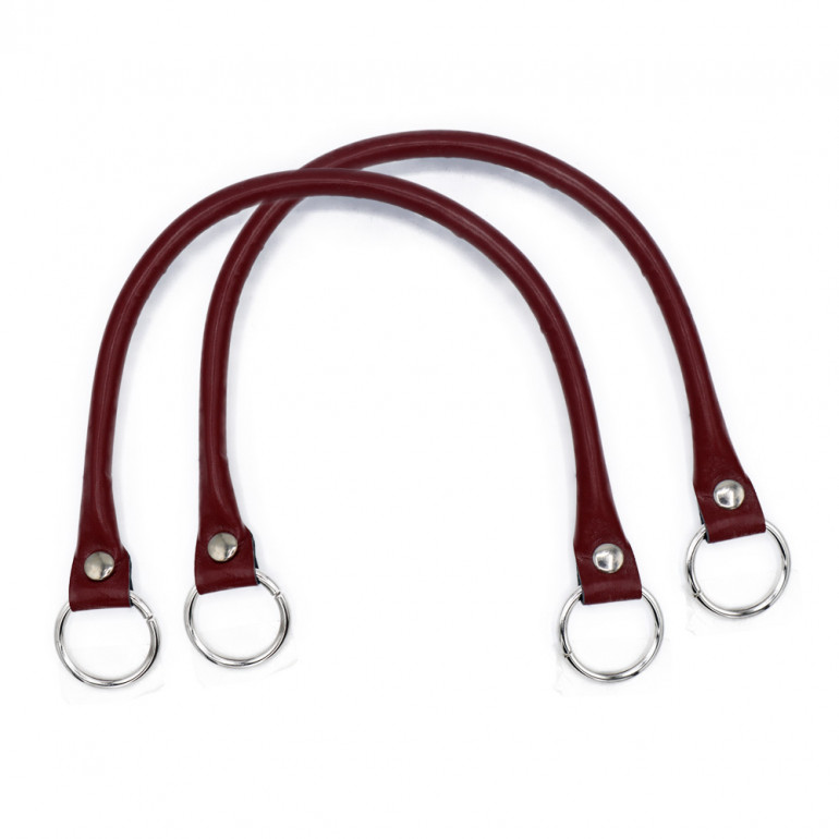 Pair of Circle handles in Ecopelle for crochet creations Burgundy | Tessiland