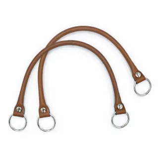 Asas Circle Ecopiel Reforzadas con Anillos Plateados 43cm 2pz Cuoio
