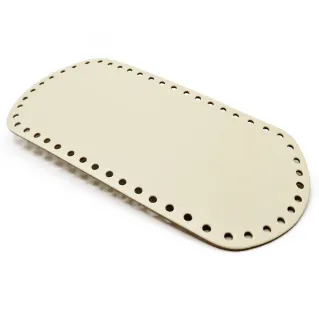 Oval Faux Leather Purse Bottom 27X12 Made in Italy Panna