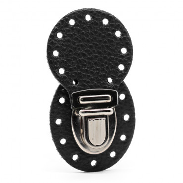 Ponente Black Closure in Faux Leather for Crochet | Tessiland