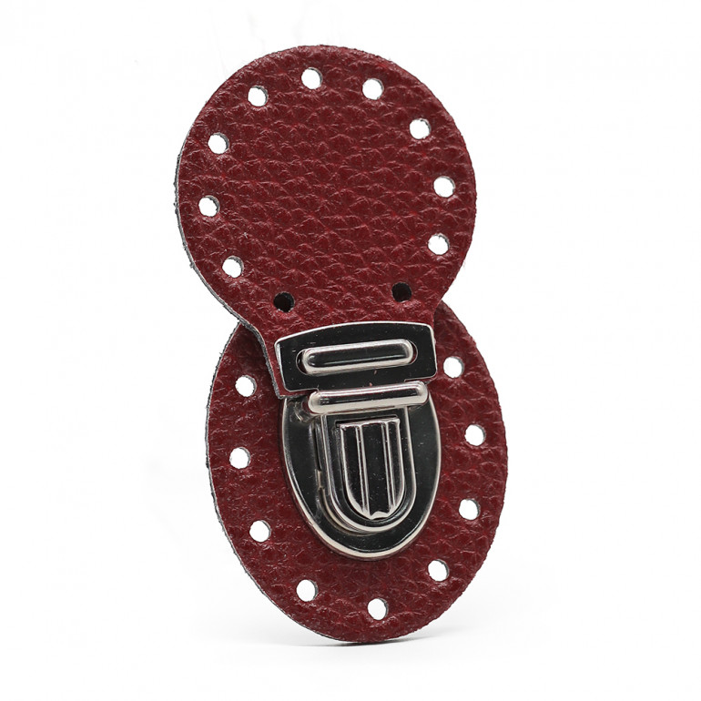 Ponente Burgundy Closure in Faux Leather for Crochet | Tessiland