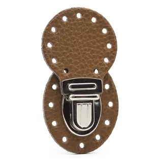 Ponente Closure Color Match in Faux Leather with Flip Button Cuoio