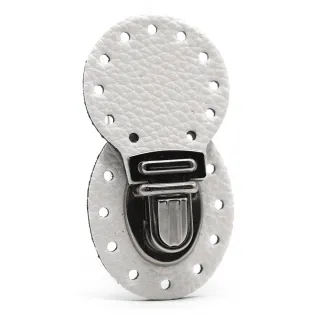 Ponente Closure Color Match in Faux Leather with Flip Button Panna
