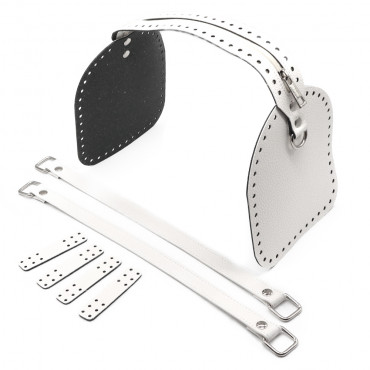 Set Bauletto ecopelle color match con zip e manici per borse handmade Panna