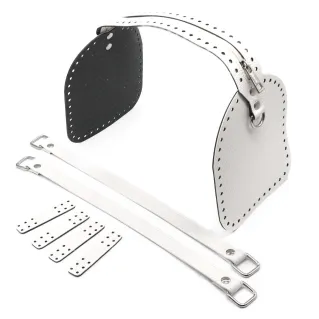 Set de Bauletto de ecopiel con cremallera y asas para bolsas handmade Panna