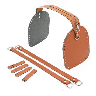 Set Bauletto ecopelle color match con zip e manici per borse handmade Rame
