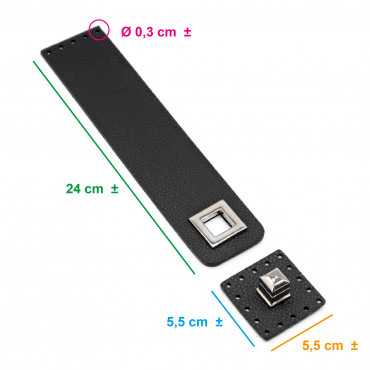 Libeccio Black Eco-Leather Closure Made in Italy | Tessiland