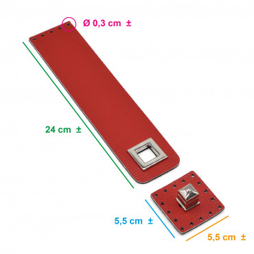 Libeccio Red Eco-Leather Closure Made in Italy | Tessiland