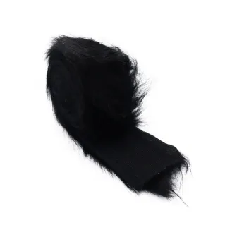 Fourrure ecologique degradee en poils longs avec doublure en maille 120 cm Noir