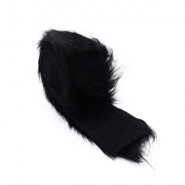 Pelliccia ecologica sfumata pelo lungo con maglina 120cm Nero