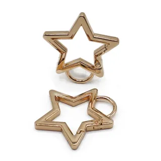 Mosquetones Stars con anillo para llaveros y accesorios 2pz Oro