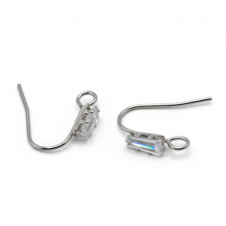 Silver Multiloop Hooks with crystal | Tessiland