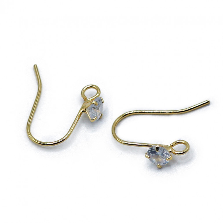 Gold Gem Earring, minimal elegance with crystal | Tessiland
