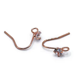 Gem Hooks with Crystal Nickel Free for Earrings and Jewelry Oro rosa