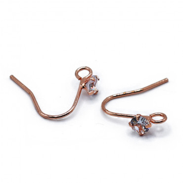 Monachelle Gem con cristallo nickel free per orecchini e bijoux Oro rosa