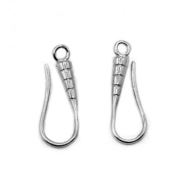 Silver Stepped Earring, structured and modern design | Tessiland