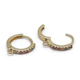 Boucles d'oreilles Rainbow Loop avec cristaux multicolores pour boucles d'oreilles et bijoux Oro