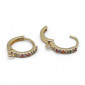 Rainbow Loop Gold earrings with multicolor crystals | Tessiland