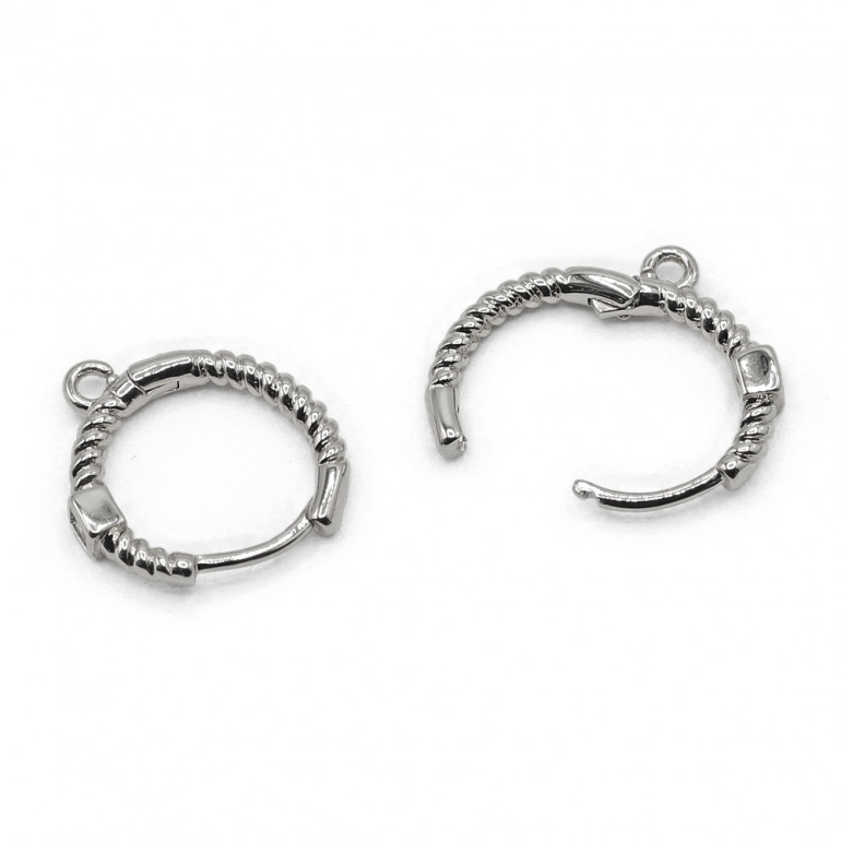 Gancho Torchon Gem Plata, diseño refinado y gema | Tessiland