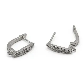 Gem Earrings Hooks with Gems for Earrings and Jewelry Argento