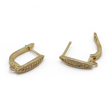 Monachelle Virgola Gem con gemme per orecchini e bijoux Oro