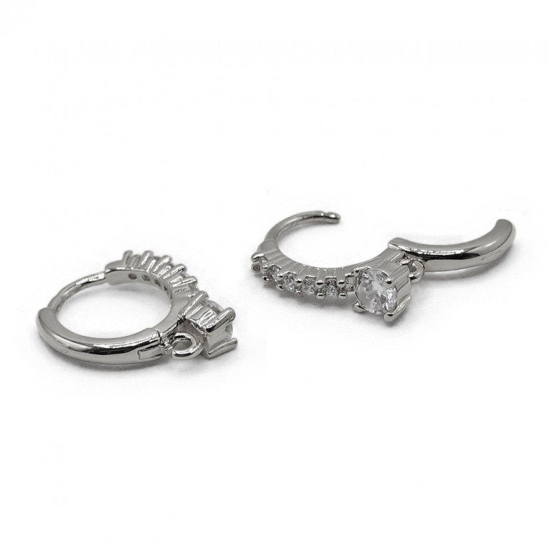 Diadema Gem Earring Silver, elegance and sparkling gems | Tessiland