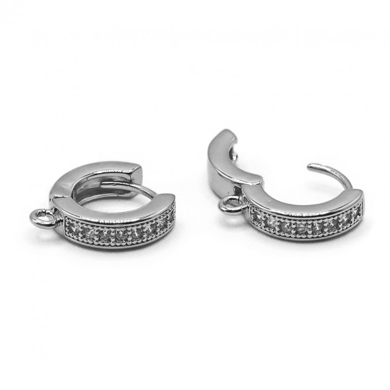 Monachelle Hoop Gem in ottone con gemme per orecchini e bijoux