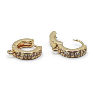 Gancho Hoop Gem Oro, diseño circular con gemas | Tessiland