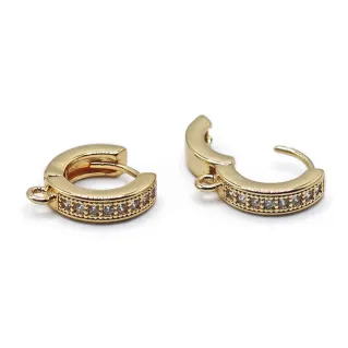 Monachelle Hoop Gem en laiton avec pierres pour boucles d'oreilles et bijoux Oro