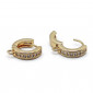 Hoop Gem Gold Earring, elegant circle with gems | Tessiland