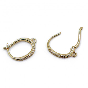 Teardrop Gem Gold Earring, drop design with gems | Tessiland