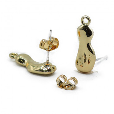Gold Wave Earring, fluid and sophisticated design | Tessiland
