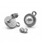 Silver Pearl Hooks with decorative circle | Tessiland