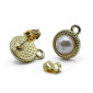 Gold Pearl Hooks with decorative circle | Tessiland