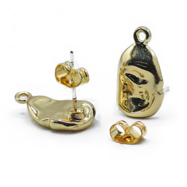 Monachelle Scultura con farfalline per orecchini e bijoux Oro