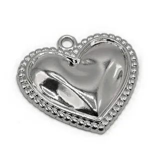 Pendentif Cœur Royal avec bord perlé pour bijoux Argento