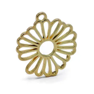 Perforated Sunflower Pendant for Jewelry Oro