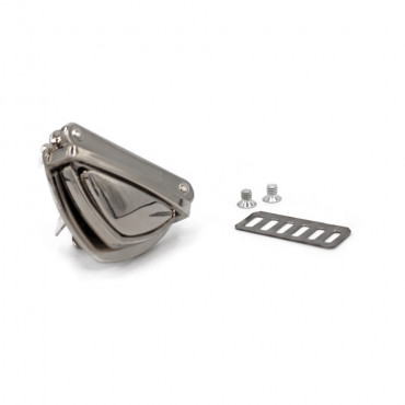 Chiusura pulsante a cartella Brand 40x25mm per borse Argento