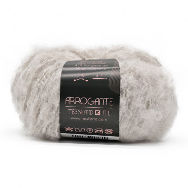 Arrogante misto mohair bouclè gomitolo 50g Naturale