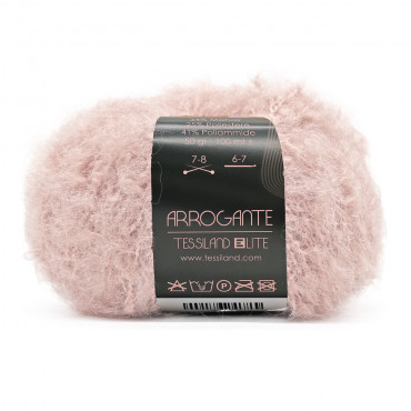Arrogante misto mohair bouclè gomitolo 50g Cipria