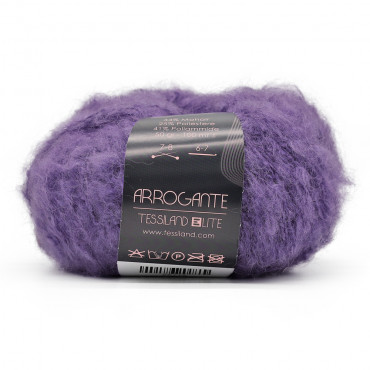 Arrogante misto mohair bouclè gomitolo 50g Viola