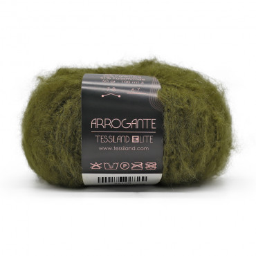 Arrogante misto mohair bouclè gomitolo 50g Verde bosco
