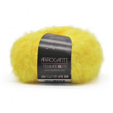 Arrogante misto mohair bouclè gomitolo 50g Giallo